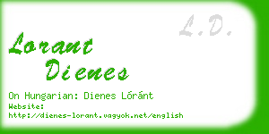 lorant dienes business card